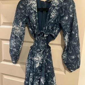 Abercrombie & Fitch Blue Floral Long Sleeve Dress
